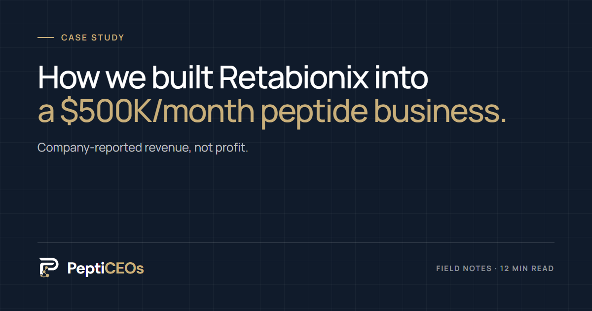 How we built Retabionix into a $500K a month peptide business.