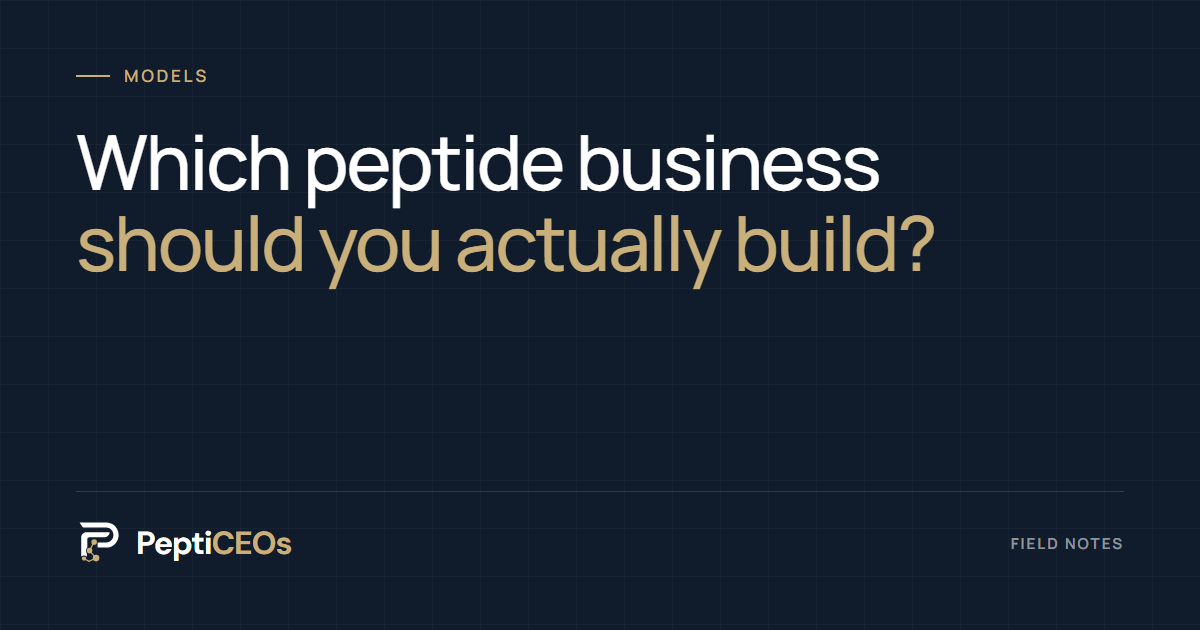 Research peptide ecommerce versus peptide telehealth: two different business models.